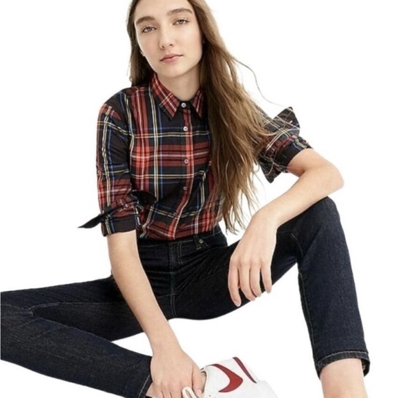 J. Crew Slim Stretch Stewart Tartan Button-Down Shirt - Picture 2 of 7